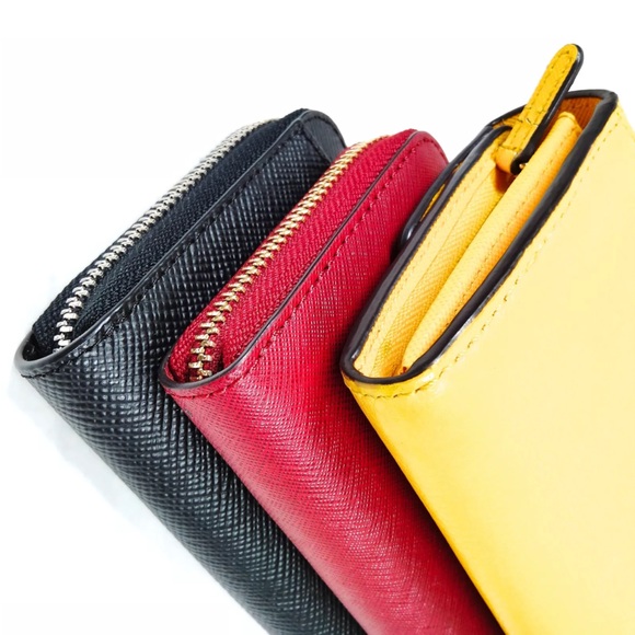 YOU GET 3 Michael Kors Long Wallet Set of 3 Blk, yellow & red like new - Picture 6 of 17